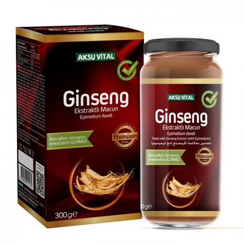 Aksu Vital ginseng ve Epimedyum Ekstraktlı Macun 300 Gramlık Cam Kavanoz